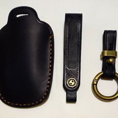 未使用 社外品 トヨタ ヴォクシー ノア 90系 キーケース キーホルダー 3ボタンブラック 本革 落下キズ防止の画像