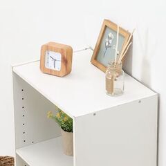 【良品】高さ調整可能な3段カラーボックス(白色)の画像