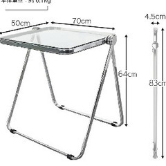 クリアテーブル 韓国 折りたたみ式 デスクの画像