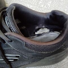 中古 アディダス25.5cmとスケッチャーズ26.0cmのスニーカーの二足セット 黒 メンズの画像