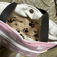 ハンドメイド　猫模様トートバッグの画像