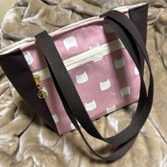 ハンドメイド　猫模様トートバッグの画像