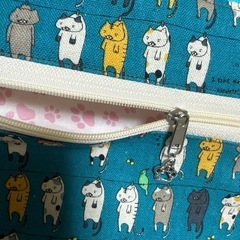 ネコ柄ポーチ　ハンドメイドの画像