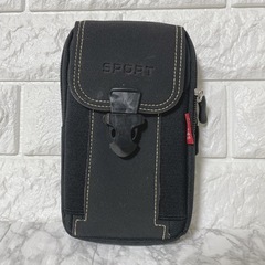 ベルトポーチ スマホポーチ 黒　ウエストポーチ ブラック 軽量 縦型 26の画像