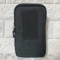 ベルトポーチ スマホポーチ 黒　ウエストポーチ ブラック 軽量 縦型 26の画像