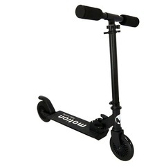 折りたたみ キックボード 120mm 子ども用 キックスクーター 黒 マットブラック 高さ調整可 フットブレーキ付の画像