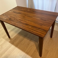 ダイニングテーブル おしゃれ 単品 4人用 北欧 食卓 テーブル 長方形 木製 120cm幅 モダン ナチュラル シンプル ウォールナット ブラウンの画像