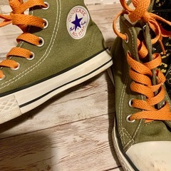 コンバース オリーブグリーン バットマン柄 ハイカットシューズ 18センチの画像