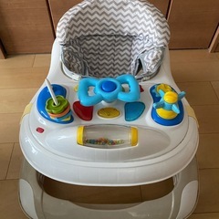 歩行器　ホワイト×ブルー　おもちゃ付きの画像