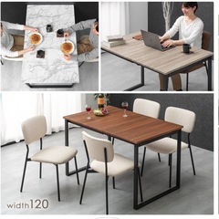 ダイニングテーブルとチェア二脚　の画像