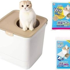 アイリスオーヤマ 猫用システムトイレ 上から入る 中古 の画像