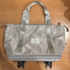 【美品】グレー キャリーケース 伸縮 取り外し可能キャスター付 キャスターカバーおまけ付きの画像