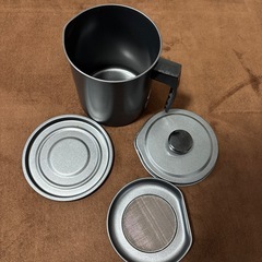 油こし器（オイルポット）セット｜フタ・こし網付きの画像