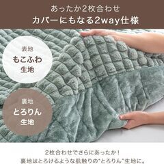 G7　未使用/新品　 毛布 2枚合わせ セミダブル 2way カバーになる毛布 エアロゲル 椿オイル加工 吸湿発熱性 ラビットファー調 ブランケット の画像