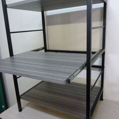 未使用/新品　組立済み　レンジラック 幅60cm 大型レンジ対応 高さ88cm スライド棚 レンジ台 キッチンワゴン ラック キッチンラック オープンラック スリム の画像