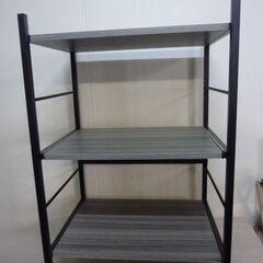 未使用/新品　組立済み　レンジラック 幅60cm 大型レンジ対応 高さ88cm スライド棚 レンジ台 キッチンワゴン ラック キッチンラック オープンラック スリム の画像