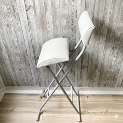 【美品】ニトリ ハイチェア シャム ホワイト　座面高約66cm　の画像