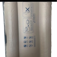 エアーベッド 100vポンプ内臓　ダブルサイズ ブルー アウトドア キャンプ 来客用の画像