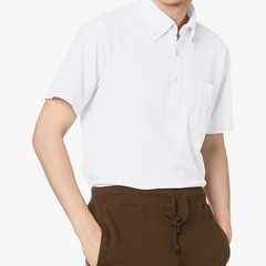 ユナイテッドアスレ ドライ鹿の子BD半袖ポロ 505101 白の画像