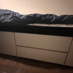 収納付きベッド マットレス付の画像