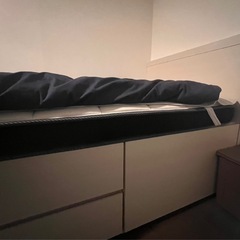収納付きベッド マットレス付の画像