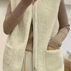 もこもこフェイクファーベスト Lサイズ 新品未使用の画像