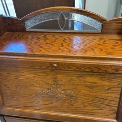 三越家具 デスク 机 カントリーハウス CPT4 ライティングデスク レリーフ 国産家具 無垢 ワークデスク 中古 家具 買取 オーク の画像