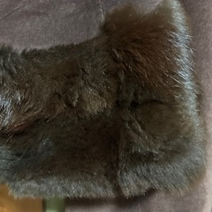 革、毛の付いたロングコート　の画像