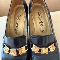 ⦅YSL×REGALコラボ⦆ビンテージ 黒レザーローファーパンプスの画像