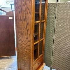 カントリーハウス 三越家具 キャビネット 無垢 中古 家具 買取 ディスプレイ棚 の画像