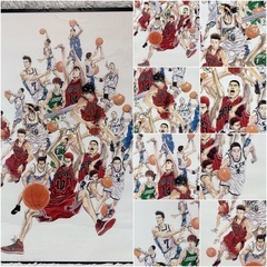 希少 スラムダンク  A全 特大ポスター アルミ製ポスターフレーム付　84cm× 60cmの画像