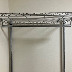 【売ります】ステンレスラック ハンガーパイプ、キャスター付きの画像