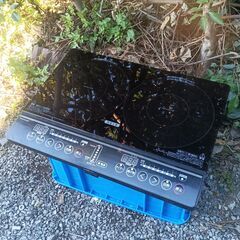 ★美品!!お届け可!!★ 山善 2口 IHコンロ IH調理器 YEM-W1456(B) 2021年製の画像