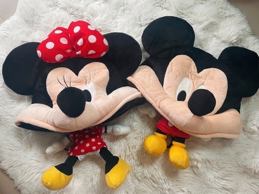 ディズニー ミッキー　ミニー　ぬいぐるみ帽子 ファンキャップ