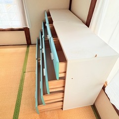 【引き取り限定】重ねて使える整理ダンス 2棹セット（ニッセン）の画像