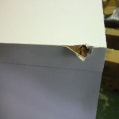 M　未使用/新品　訳ありアウトレット　国産 レンジボード 完成品 食器棚 カウンター キッチン収納 スライド棚 大型レンジ対応 大川家具 の画像