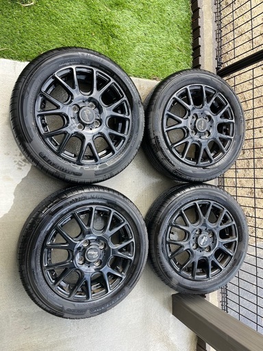 【24年45週バリ溝】アルミホイール155/65/14 軽自動車
