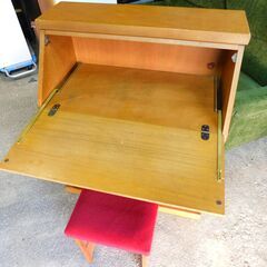 【JM894】昭和レトロ ライティングデスク ライティングビューロー 机 デスク 椅子付きの画像