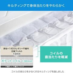 未使用/新品　圧縮開放　倉庫保管品特価　マットレス ダブル ポケットコイル 厚み14cm コイル数 体圧分散 耐久性の画像