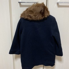 ファーつき　子供　キッズ　ベビー　コート　ネイビー　95cmの画像