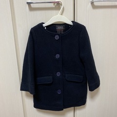 ファーつき　子供　キッズ　ベビー　コート　ネイビー　95cmの画像
