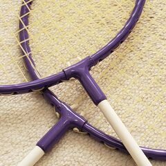 バドミントンラケット、ケースのセットの画像