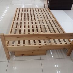★リユースのサカイ日立店★HJ8382  ベッド（引き出し付き） ナチュラルブラウン H58×D198×W121.5 クリーニング済み の画像