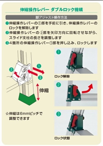 四脚アジャスト式はしご兼用脚立 KSー180Ａ 
