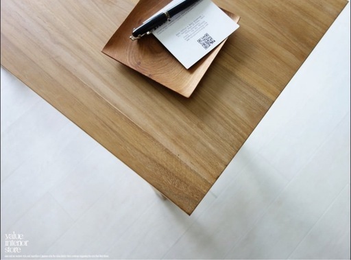 チーク総無垢材 デスク 1dr / パソコンデスク 作業台 ナチュラル 木製 W110cm 真鍮取っ手