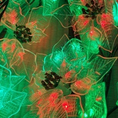 クリスマス　イルミネーション　ポインセチア　ガーデンアーチの画像