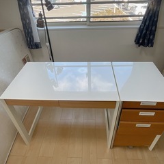 PCデスク　サイドチェストセット　勉強机にも♪の画像