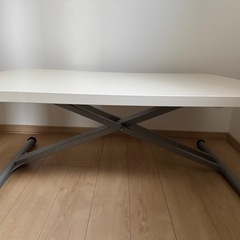 昇降テーブル　ホワイトの画像