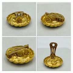 【❗️✨ワンポイント✨❗️】CHANEL（シャネル）ヴィンテージイヤリング 片耳のみ／ココマーク／ブラック×ゴールドの画像