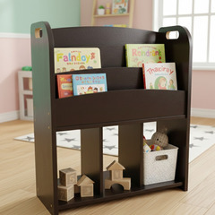 【絵本ラック／木目調ブラウン 3段タイプ】の画像